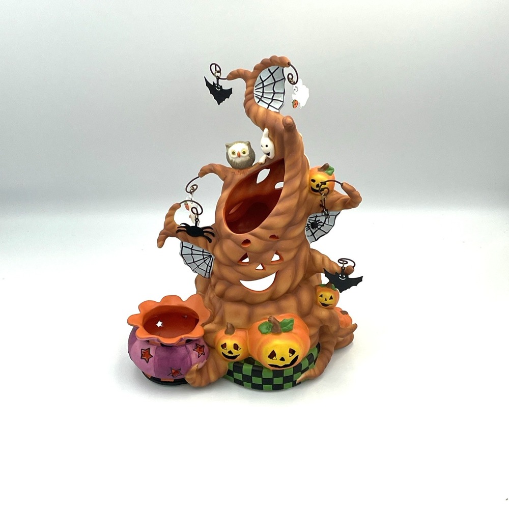 PartyLite Haunted Tealight Tree Candle Holder Halloween Charms P9065 Orig. Box